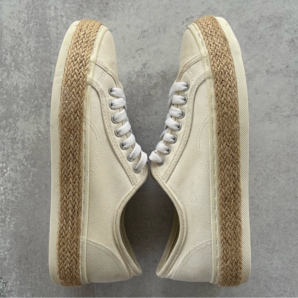Steve Madden Girl Ariaa Flatform Espadrille Sneakers in Off White, 7.5 - Picture 5 of 9